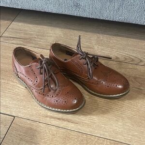 Kids Brown Leather Dress Shoes